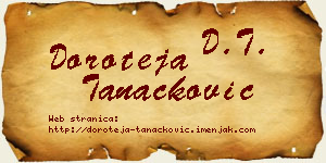 Doroteja Tanacković vizit kartica